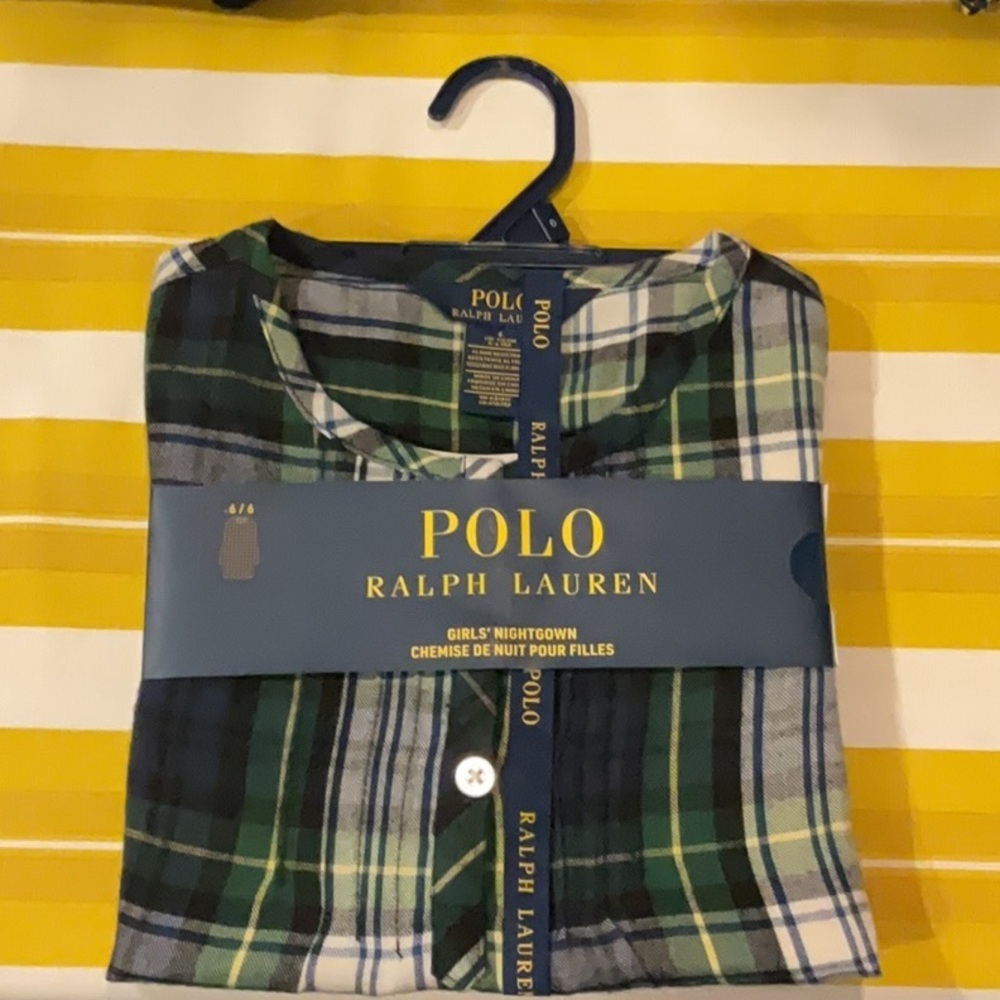 Polo Ralph Lauren Girls Plaid Nightgown Green $55 Multiple Sizes